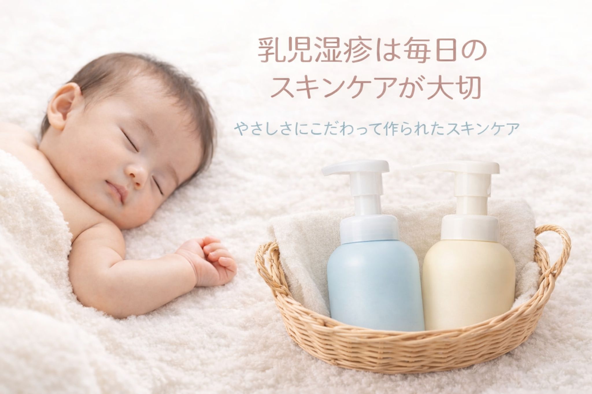 乳児湿疹ケアにおすすめの低刺激ベビースキンケアと赤ちゃん